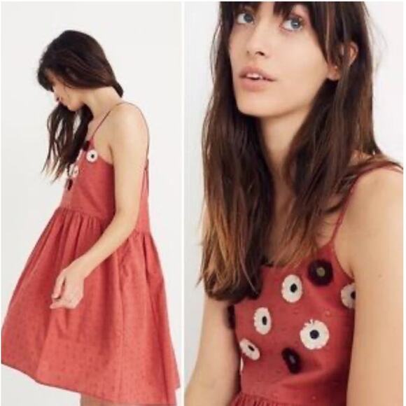 Madewell Dresses & Skirts - ⭐️Madewell Embroidered Sunflower Cami Summer Dress XXS